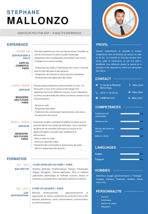 Exemple De Cv Serveur Gratuit T L Charger Cr Er Un Cv Exemple