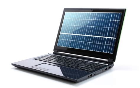 Premium Ai Image Solar Powered Laptop On White Background