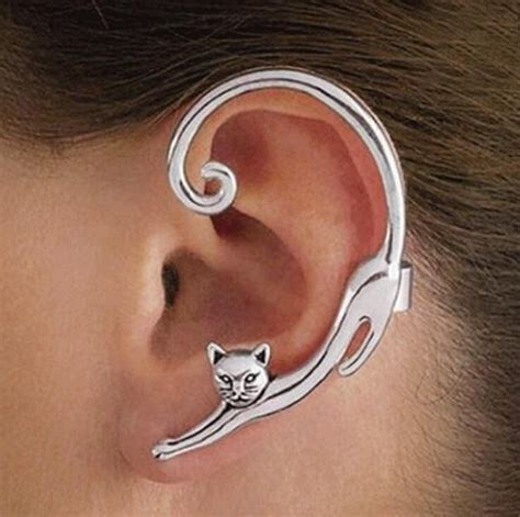 Cute Cat Clip On Earrings Ear Cuff Earrings For Women Orecchini Ear