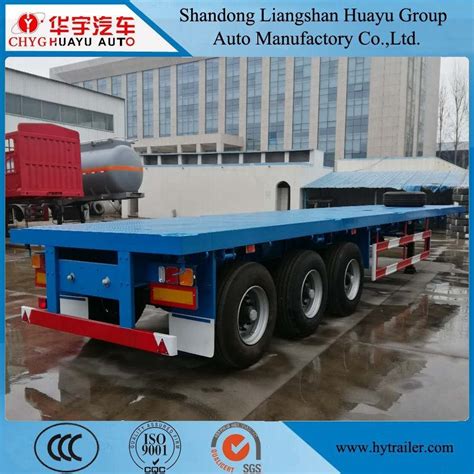 Axles Ft Container Transport Flatbed Semi Trailer Utility Truck