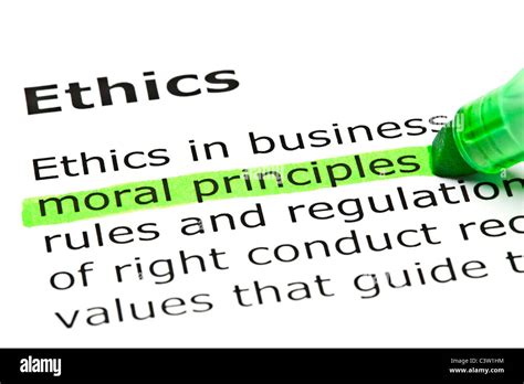 'Moral principles' highlighted in green, under the heading 'Ethics ...