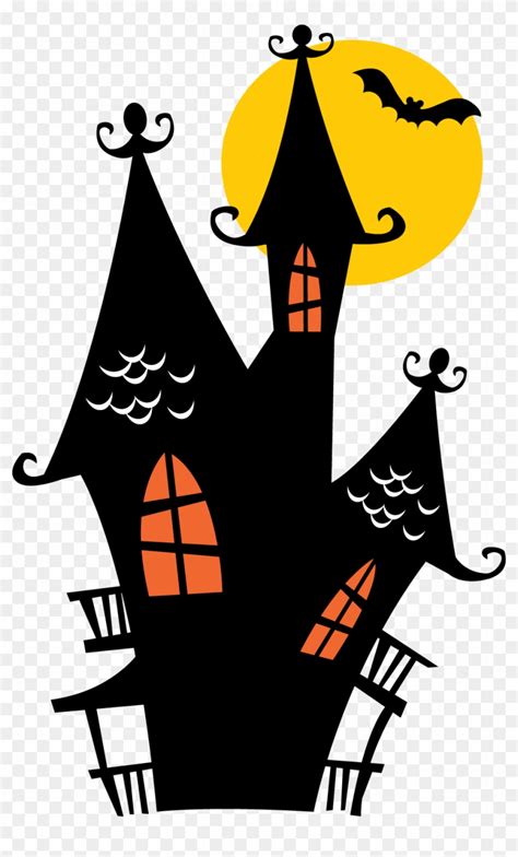 Halloween 4 - Haunted House Silhouette, HD Png Download - 963x1548 ...