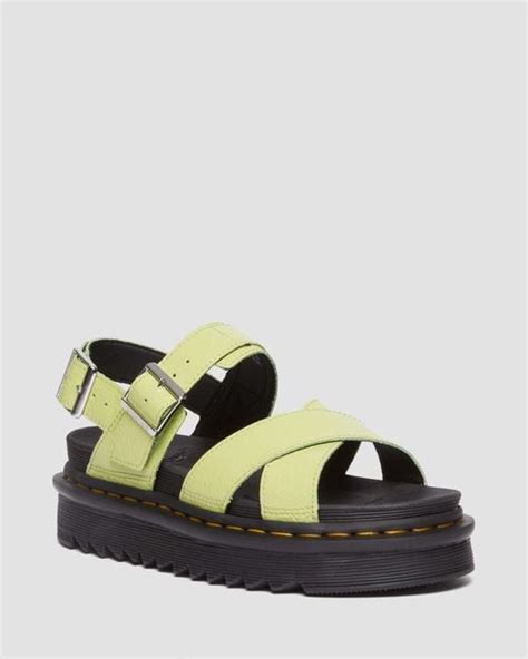 Dr Martens Voss Ii Distressed Patent Leather Sandals In Black Lyst