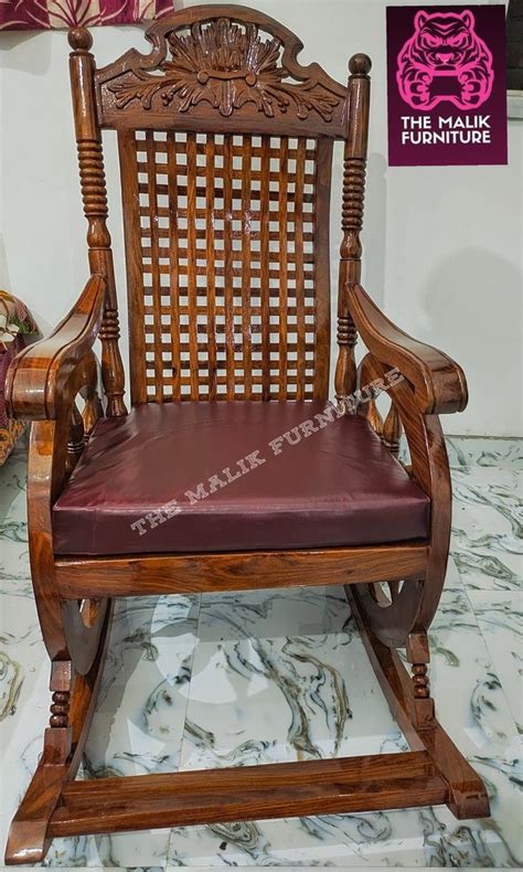 Sheesham Wood Wooden Carved Rocking Chair With Cushion At Rs 11999 In