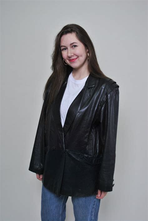 Grunge Leather Jacket Vintage 90s Leather Biker Bomb Gem