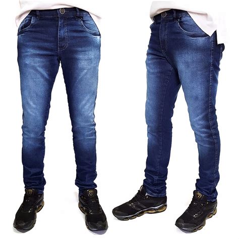 Calça Jeans Azul Escuro Lavada Masculina Skinny Oferta R 7000 Em