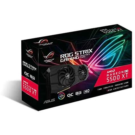 Placa De Vídeo Asus Rog Strix Amd Rx 5500 Xt Oc Gaming 8g Gddr6 Rog Strix Rx5500xt O8g Gaming