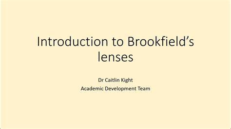 Brookfields Critical Lenses