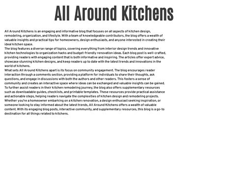 Ppt All Around Kitchens Powerpoint Presentation Free Download Id12233746