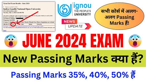 Ignou Passing Marks For The June Exam Ignou Passing Marks