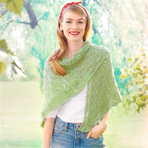 Patons Pastoral Lace Knit Shawl Free Knitting Pattern | Lyns Crafts