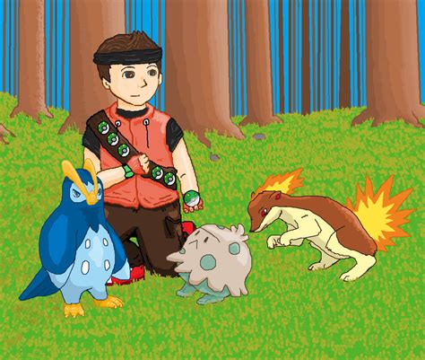 Pokemon Trainer Lucian with his team. by cameraguyjoe36 on DeviantArt