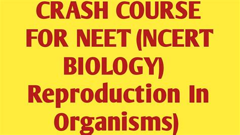 Neet Biology Complete Ncert Crash Course Reproduction In Organisms By My Biology Mantra Youtube