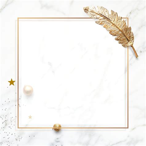 Luxury Festive Frame On White Marble Social Template Mockup Premium