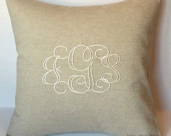 MONOGRAM PILLOW COVERS COCKTAIL NAPKINS LINENS By SewGracious