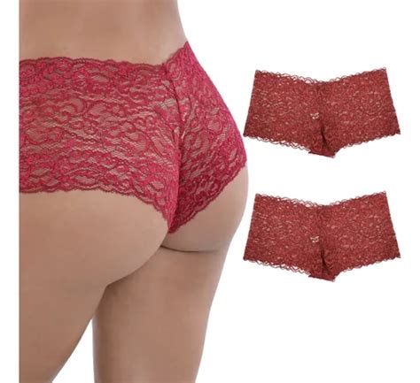 Kit 2 Calcinha Boxer Renda Lingerie Sensual Feminina Selene MercadoLivre