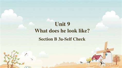 人教版英语七年级下册 Unit 9 What does he look like Section B 3a selfcheck 课件 共21