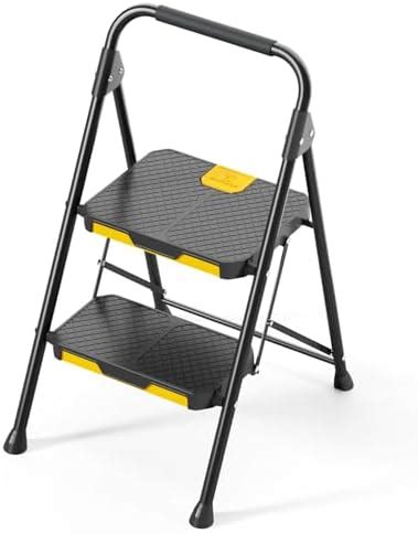 KINGRACK 3 Step Ladder Sturdy Steel Step Stool With Safe Lock Design