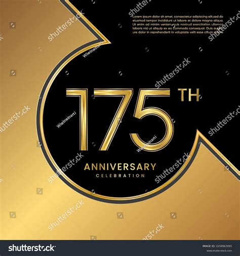 175th Anniversary Celebration Logo Design Gold Stock Vector Royalty