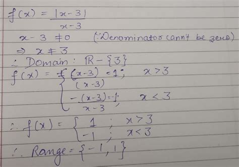 Domain And Range Of F X Dfrac X X Are Respectivelyr