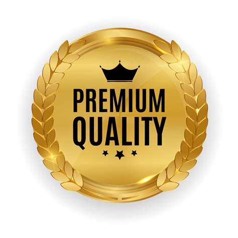 Premium Quality Gold Medal Badge Label Seal Isolated On White