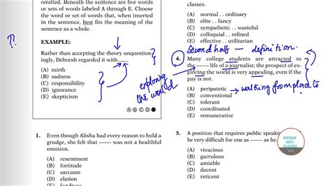 Sat Practice Paper 2 Section 2 New Approach To Engishverbal Reasoning