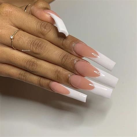 Claws Pin Kjvougee ♡︎ French Tip Acrylic Nails Long Square