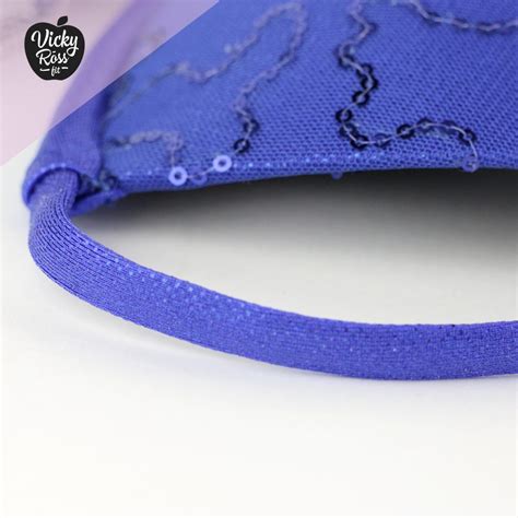 Royal Blue Sequin Bikini Brazilian Scrunch Bottom Vicky Ross Fit