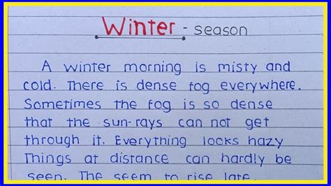 Write Essay On Winter Season In English Essay On Winter Essay For