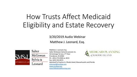 How Trusts Affect Medicaid Eligibility And Estate Recovery Ppt Download