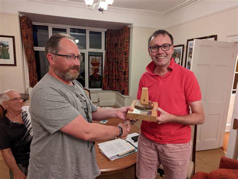 Andrew Hopkins Receives Chairpersons Trophy Quantock Orienteers