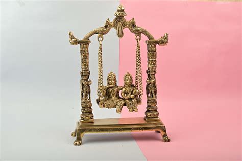 Brass Lord Radha Krishna Jhula Statue Brassstatuesindia