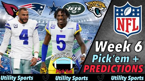 Nfl Week 6 Predictions And Pickem I Picks For Every Game In The Nfl Of