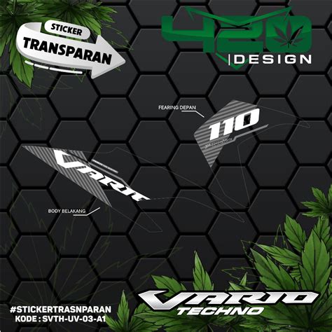 Jual Stiker Striping UV Transparan Vario Techno 110 Malay Desain