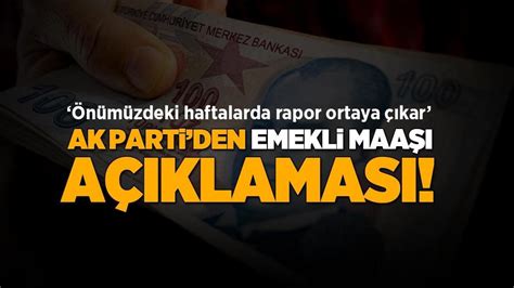 EKONOMİ HABERLERİ Son dakika AK Partiden emekli maaşı açıklaması