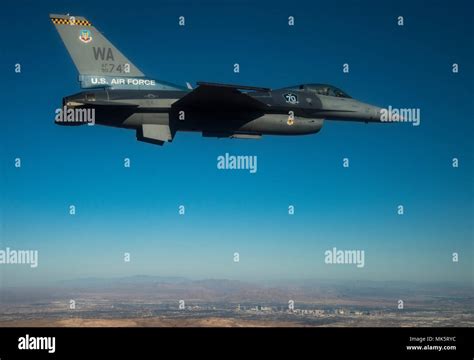 An F 16 Fighting Falcon From Nellis Air Force Base Nev Flies Over