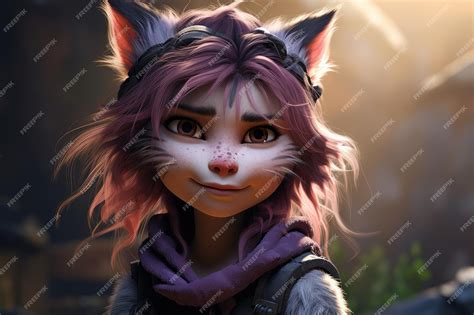 Premium Photo | A cartoon character with a cat ears