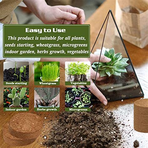 ZeeDix 50pcs 30mm Compressed Coco Coir Fiber Potting Soil Coir Medium