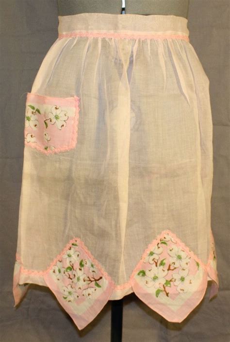 Vintage Pink Apron Sheer With Decorative Cotton And Trim Etsy Pink