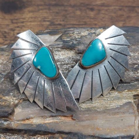 Navajo Allen And Paula Boyd Sterling Silver Turquoise Gem