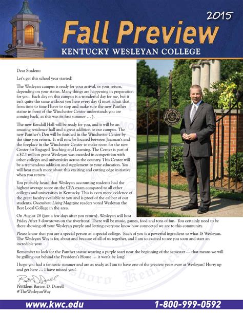 Fall Preview 2015 - Kentucky Wesleyan College by Kentucky Wesleyan College - Issuu