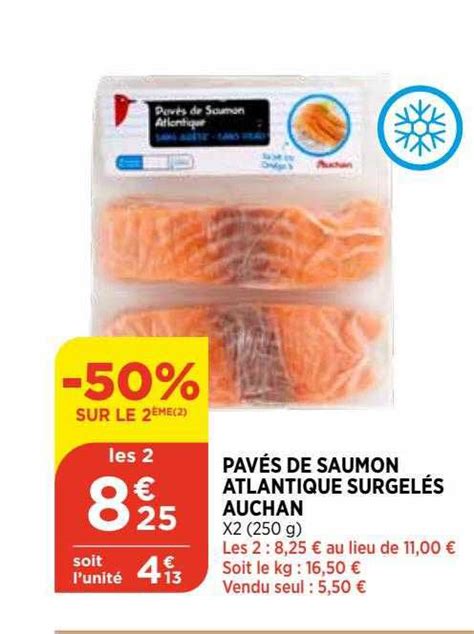 Promo Pav S De Saumon Atlantique Surgel S Auchan Chez Atac Icatalogue Fr