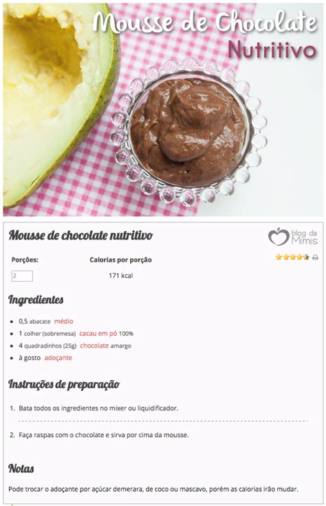 Mousse De Chocolate Nutritivo Blog Da Mimis Receita Receitas