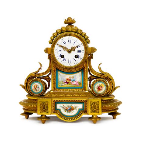 Bonhams A Porcelain Mounted Gilt Metal Mantel Clock Late 19th Century French