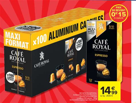 Promo 100 Capsules Café Royal Chez Carrefour Market Icataloguefr