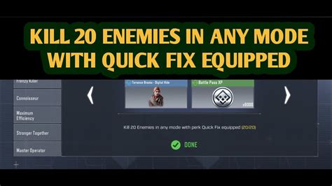 Kill 20 Enemies In Any Mode With QUICK FIX Equipped In Call Of Duty