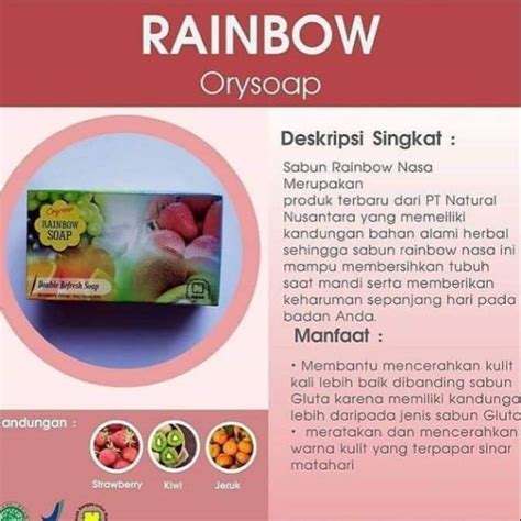 Jual ORYSOAP RAINBOW NASA Sabun Pelangi Sejuta Manfaat Bagi Kulit