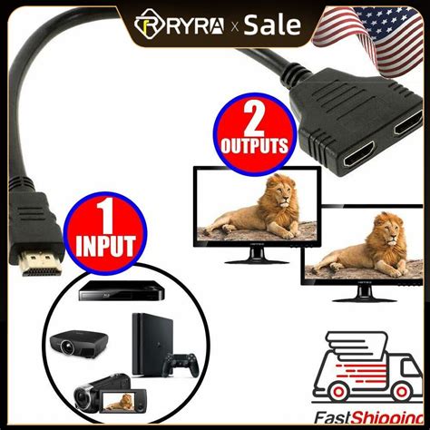 Ryra Hdmi Compatible Splitter Input Male To Output Female Port