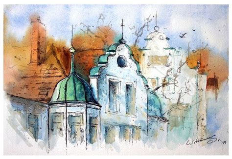 City Architecture 7 2019 Watercolour By Svetlana Wittmann