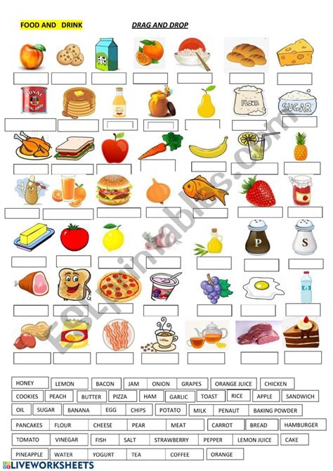 English Worksheets Food Vocabulary